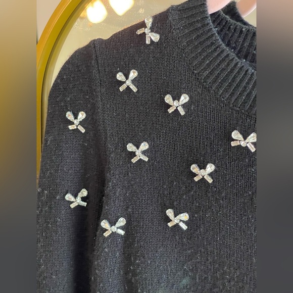 Cami NYC 100% Merino Wool Lulie Sweater With Crystal Bow Details - Picture 6 of 14